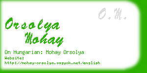 orsolya mohay business card